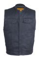 Men's Black Denim Gun Pocket Club Vest